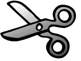 Scissors (for cut-off on a form)
